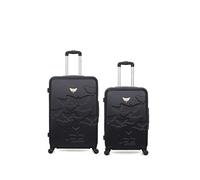 luggage - lot de 2 - valises grand format et weekend aelys - noir