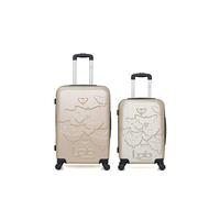luggage - lot de 2 - valises weekend et cabine aelys - beige