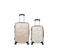 luggage - lot de 2 - valises weekend et cabine aelys - beige