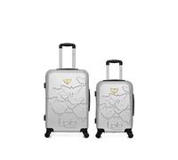 luggage - lot de 2 - valises weekend et cabine aelys - gris