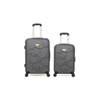 luggage - lot de 2 - valises weekend et cabine aelys - gris fonce