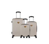 luggage - lot de 3 - valise weekend, valise cabine et valise cabine xxs agata - beige