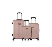luggage - lot de 3 - valise weekend, valise cabine et valise cabine xxs agata - rose dore