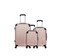 luggage - lot de 3 - valise weekend, valise cabine et valise cabine xxs marianne - rose dore
