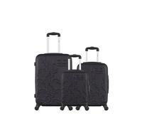 luggage - lot de 3 - valise weekend, valise cabine et valise cabine xxs nais - noir
