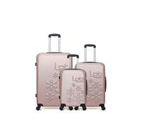 luggage - lot de 3 - valises grand format, weekend et cabine eleonor - rose dore