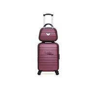 lpb luggage - set de 2 valises aurelia-h 50 cm 4 roues - prune prune