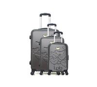 luggage - set de 3 valises aelys 75 cm 4 roues - gris fonce