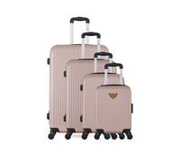 luggage - set de 4 valises agata-m 75 cm 4 roues - rose dore