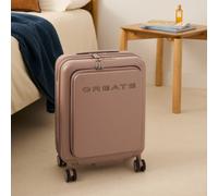 LUGGAGE STUDIO POCKET - Valise Rigide Extensible En Polycarbonate Compatible Avec Les Compagnies Low Cost Avec Cadenas TSA Moka