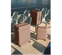 LUGGAGE STUDIO - Valise rigide en polycarbonate avec serrure TSA et roues multidirectionnelles - Moka - Set de tailles S, M et L