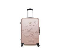 - valise grand format abs aelys 4 roues 75 cm - rose dore