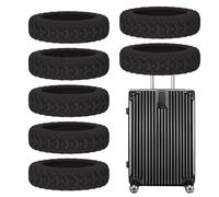 Luggage Wheel Covers - Lot de 8 housses de protection de roue de valise en silicone flexible - Réduction du bruit - Housses de roue extensibles pour valises de voyage avec 8 spinner pour protéger en