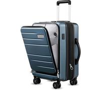 LUGGEX Valise de Voyage avec Compartiment pour Ordinateur Portable - Valise Extensible Rigide en PC Bagage à Main avec 4 roulettes, TSA, 55x36x24 cm