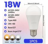 LUGH-1PCS-Cold white 6000K1-10 pièces/lot E27 18W ampoule LED AC 110V 220V 230V 240V lampes LED ampoule éclairage intérieur pour la maison lustres projecteur