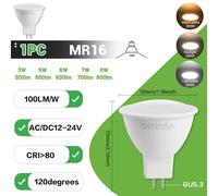 Lugh-1pcs-Cold White 6000kampoules Led 12v Mr16,1 À 10 Pièces,Ac Dc 12-24v,Angle De Haricots 120 80 + Cri 3w 5w 6w 7w 8w 100lm/W,Sans Scintillement,Remplacement De La Lampe Halogène