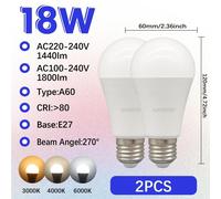 LUGH-2PCS-Cold white 6000K1-10 pièces/lot E27 18W ampoule LED AC 110V 220V 230V 240V lampes LED ampoule éclairage intérieur pour la maison lustres projecteur