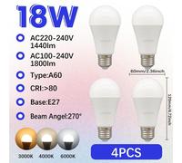 LUGH-4PCS-Cold white 6000K1-10 pièces/lot E27 18W ampoule LED AC 110V 220V 230V 240V lampes LED ampoule éclairage intérieur pour la maison lustres projecteur