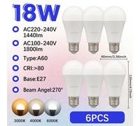 LUGH-6PCS-Cold white 6000K1-10 pièces/lot E27 18W ampoule LED AC 110V 220V 230V 240V lampes LED ampoule éclairage intérieur pour la maison lustres projecteur