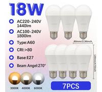 LUGH-7PCS-Cold white 6000K1-10 pièces/lot E27 18W ampoule LED AC 110V 220V 230V 240V lampes LED ampoule éclairage intérieur pour la maison lustres projecteur