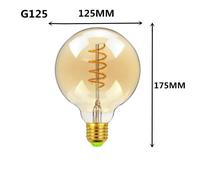 LUGH-G125 220V-OuiAmpoule LED dorée A60 ST64 G80 G95 G125 Star Heart E27 220V,ampoule à Filament chaude et variable,éclairage décoratif rétro Vintage,lampe Edison