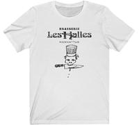 LUGUCHIF Vintage Looking Brasserie Les Halles T-Shirt Anthony Bourdain's Old Restaurant White