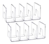 LUGUNU Trieur de fichiers de bureau en acrylique transparent pour sac à main/sac à main, séparateur en maille, pour fournitures de bureau, bibliothèque (3 sections) (lot de 2, 4 sections)