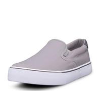 Lugz Homme Clipper Classic Slip-on Canvas Sneaker Basket, Alliage Anthracite, Blanc, Gris, 44.5 EU Large