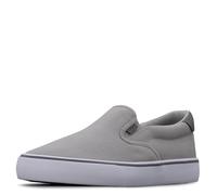 Lugz Homme Clipper Classic Slip-on Canvas Sneaker Basket, Alliage Anthracite, Blanc, Gris, 45.5 EU Large
