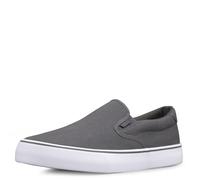 Lugz Homme Clipper Classic Slip-on Canvas Sneaker Basket, Gris foncé/Blanc, 40.5 EU