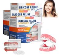 Luhaka Bikenda Lot de 3 Dentures de relais en silicone Bikenda - Dentures à clipser - Denture en silicone souple - Bouche complète