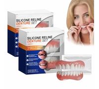 LUHAKA Silicone Reline Denture Set,Bikenda Silicone Denture Set,Silicone Restyle Prothese Set,Lightweight Nursing Braces,Soft Denture Reline Kit for Men & Women (2)