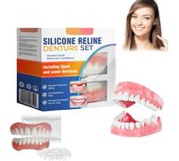 Luhaka Silicone Reline Denture Set - Soft Denture Silicone Reline Kit, Snap On Veneers Teeth, Soft Denture Reline Kit, Soft Silicone Denture Reline Kit, Silicone Soft Dentures Repair (1)