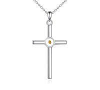 LUHE Collier en argent sterling avec pendentif étoile de David/croix/main de Fatima - Cadeau idéal pour femme, Acier inoxydable