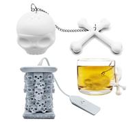 LUHEVIDIA infuseur à thé, 2PCS infuseur thé en silicone, boule a the réutilisable est un bon compagnon pour l'heure du thé(Tour du crâne + Crâne)