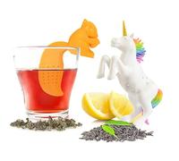 LUHEVIDIA infuseur à thé, 2PCS infuseur thé en silicone, boule a the réutilisable est un bon compagnon pour l'heure du thé (Licorne + Écureuil)