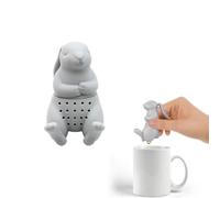 LUHEVIDIA infuseur thé Lapin mignon, boule a the réutilisable en silicone pour le thé en vrac, la boule a the infuseu créative sera un compagnon adorable pour l'heure du thé de l'après-midi