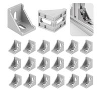 LUHOCIY 20 Pièces Connecteur Profilé Alu, équerre Profilé Alu 40x40, Connecteur Angle Aluminium, Adaptées aux Structures à Ossature, à L’ingénierie Mécanique et aux Connexions en Profilés en Aluminium