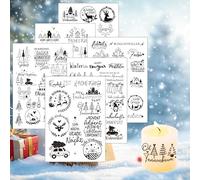 LUHOCIY 6 Pièces Stickers Noel,Autocollant Noel, Gommettes Noel, Rub On Sticker Noël Décoration Noël Atmosphère Convient pour Bougies/Murs/Fenêtres/Tasses et Les Autres Surfaces Lisses