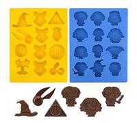 LUHOCIY Harry Moule Silicone, 2 Pièces Moule Chocolat Harry, Moule a Chocolat, Moule Silicone Tablette de Chocolat, Antiadhésif et Réutilisable pour Chocolat, Bonbons, Gelée, DIY, Deko de Noël