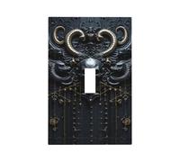 Luhuolu Plaque de protection pour interrupteur du milieu du siècle - Fantaisie sombre - Gothique - Tête de mort - Horro - 1 gang - Plaques murales - Plaque murale électrique pour décoration de cabane