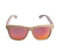 LUI SUI Bois de bambou naturel rétro fait à la main Lunettes de soleil polarisées Lunettes en bois miroir pour hommes Femmes Voyager