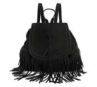 LUI SUI Mode féminine en Faux Daim en Cuir frangé Gland Cartable Grande capacité décontracté Sac à Dos d'école de Travail Sac