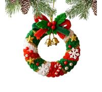 Luieonm Décorations tricotées pour sapin de Noël | Couronne de Père Noël - Décorations au crochet pour les amateurs d'artisanat d'hiver, vacances, portes d'intérieur, festivals, Noël