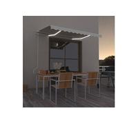 Auvent Automatique avec Capteur de Vent et LED 500x350 cm Crème Store vidaXL