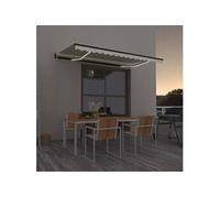 vidaXL Luifel automatisch met LED en windsensor 450x300 cm crÃmekleur3069132 Crème G