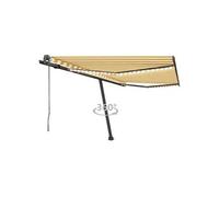 Vidaxl Auvent Automatique Capteur De Vent/Led 450x300cm Jaune Et Blanc Jaune