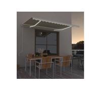 Vidaxl Auvent Automatique Avec Capteur De Vent Et Led 450x350 Cm Crème
