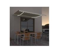 Vidaxl Auvent Automatique Avec Capteur De Vent Et Led 450x350 Cm Crème