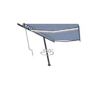 Luifel automatisch met LED en windsensor 500x300 cm blauw wit3069791